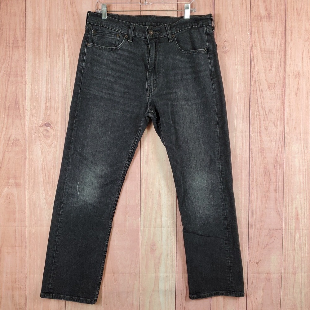 Levis 505 Straight Leg Jeans Sz 34 34x30 Black